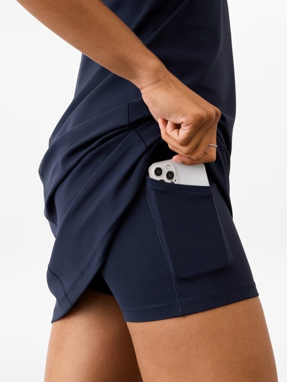 Athleta Transcend Dress Pink Medium TALL MT Built-In Shorts Athleisure or Active - Picture 11 of 12